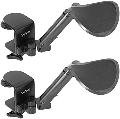 VIVO Black Clamp-on Adjustable Arm Rests, 2 Pack, MOUNT-ARM02P