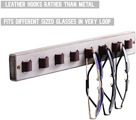 Sunglasses Organizer for Wall Rustic Home Decor Wood Eyeglass Display Farmhouse Wall Mounted Eyewear Rack Sunglass Holder for Multiple Glasses Unique Birthday Gifts for Dad Husband