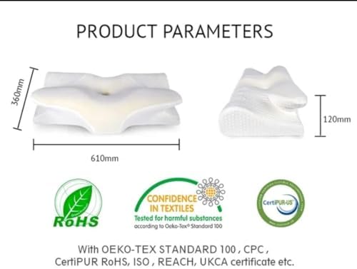 Cervical Neck Pillow for Sleeping – Memory Foam Cervical Pillow for Neck Pain Relief – Ergonomic Side Sleeper Pillow for Adults – Cooling Cervical Neck Pillow for Better Sleep & Support