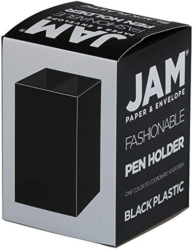 JAM PAPER Plastic Pen Holder - Black - Desktop Pencil Cup Sold Individually