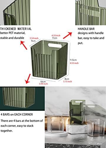 Lae Nuvole 2 Pack Adhesive Wall Storage Bins, Cabinet Door Organizer, Clear