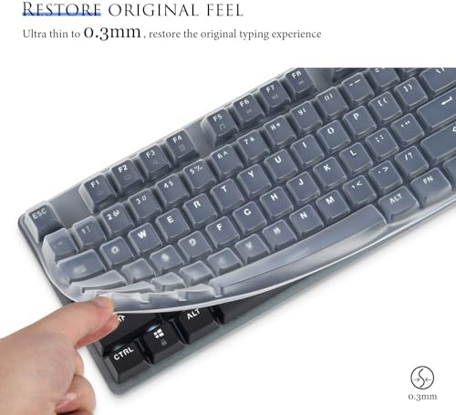 Keyboard Cover Skin for Logitech K845 Mechanical Illuminated Keyboard, Logitech K845 Keyboard Protector Accessories,Ultra Thin Desktop PC Silicone Keyboard Cover-Clear