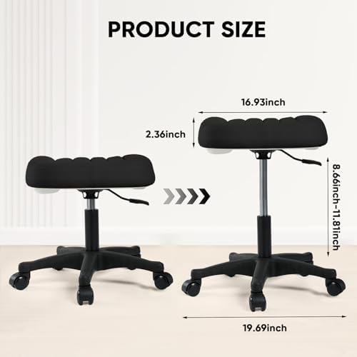 Ergonomic Adjustable Under Desk Footrest,Ottoman with Wheels