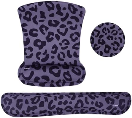 MOSISO Leopard Grain Wrist Rest Support for Mouse Pad&Keyboard Set, Purple