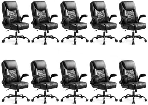 GTPLAYER Black Office Desk Chair with 90° Flip-up Arm, 10 Pack