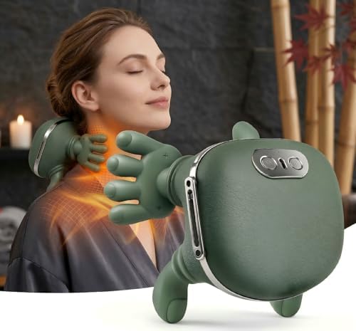 N7 Bionic Neck and Shoulder Massager, Heated Real-Hand Massagers with Fingers for Back Muscle Pain Relief, Portable & Lightweight Design