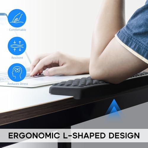 JIKIOU L-Shaped Desk Elbow Pad for Desk,Memory Foam Elbow Support Pad 2Pack