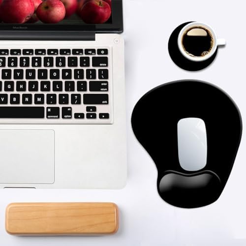 DOOKE Ergonomic Mouse Pad with Wrist Support and,Mouse Pads with Non-Slip PU Base for Home Office Working Studying Easy Typing & Pain Relief Black