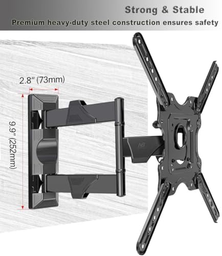 NB North Bayou TV Wall Mount, Full Motion TV Wall Bracket for Most 32-55 Inch TV/Flat Screen/LED/Monitors, Swivel Tilt with Articulating Arms, Rotating, Max VESA 400x400mm up to 60lbs