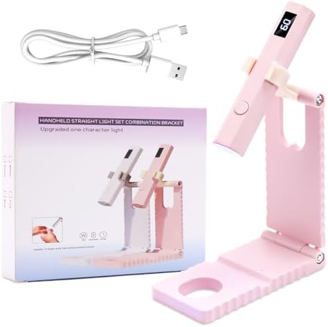 Cordless Mini Nail Lamp LEDSUUEI【Skin-Safe Curing】Portable Handheld UV Light for Gel Nails Rechargeable, Fast Flash Cure LED Nail Dryer for Polish, Nail Strips Salon Home Travel with Stand, Pink