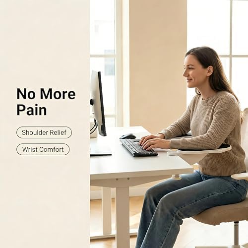 Ergonomic Computer Wrist Rest with Arm Support, 180° Rotatable Desk Extender for Keyboard