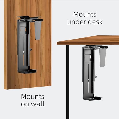 Pholiten Under Desk CPU Mount, 3.94 to 11.61" Wide, Max Load 44Lbs