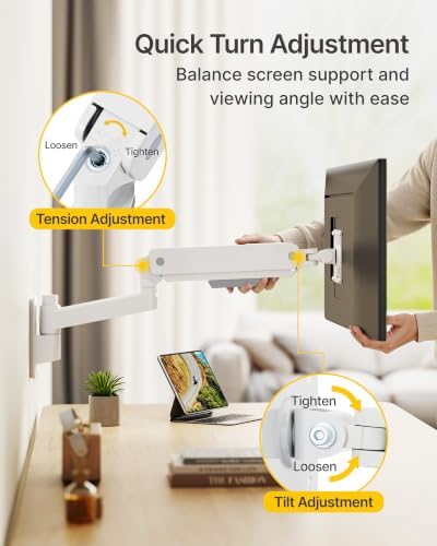 monTEK Heavy Duty Monitor Wall Mount for 17-45" Screens, Holds 35 Lbs