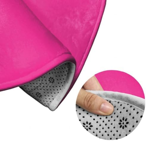Room Sofa Yoga Soft Round Carpet, Home Decor Non Slip Kitchen Office Circle Rug, Machine Washable Modern Round Area Rug Bright Pink, 36inch