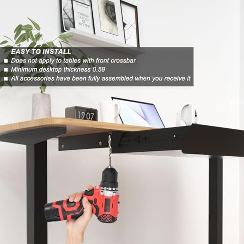 Under Desk Drawer with Removable Tray, 22.4" Wide 2-in-1 Organizer – 60° Ergonomic Tilt, 4-Compartment Insert for Pens, Phones & Cables, Ball Bearing Slides, for Home Office & Student Desk