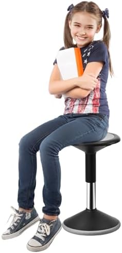 VEVOR Wobble Chair, Height-Adjustable (15.7-21.7") Active Chair, Flexible Seating Wobble Stool Made of PVC+ABS Improves Focus & Posture, Ideal for Schools, Office and Home, Age 12-18, Black
