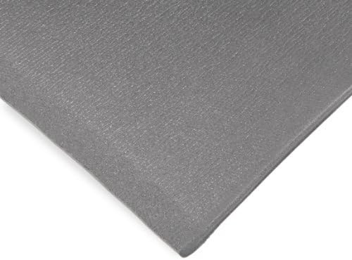 NoTrax T42 Standard PVC Safety/Anti-Fatigue Comfort Rest Ribbed Foam, for Dry Areas, 27" Width x 60" Length x 3/8" Thickness, Silver
