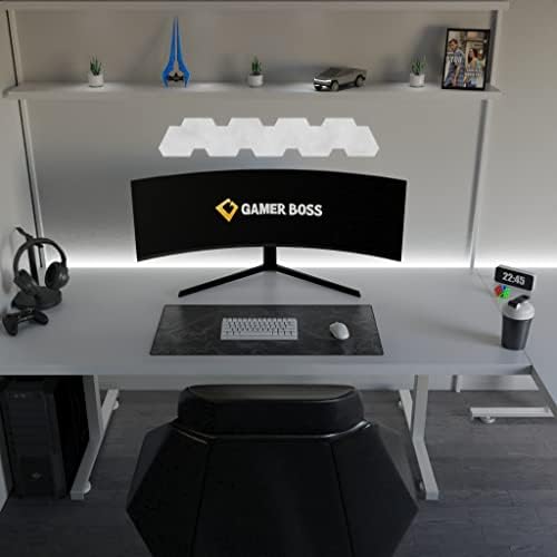 Gamer Boss - Gaming Mouse Pad - 36 x 17 Inches - 4mm Thick with Stitched Edges, Non-Slip Rubber Base, Premium Cloth Mousepad, Desk Mat for Laptop, Keyboard, Computer & PC (Extended Plus, Topographic)