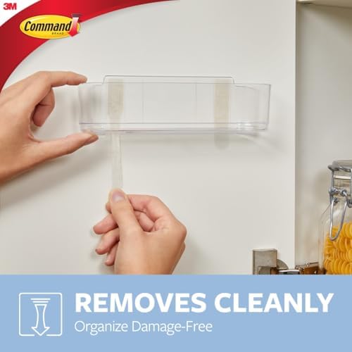 Command Large Caddy, Holds up to 4 lb, 8.6" x 3.1" x 3", 1 Caddy with 4 Strips, Damage-Free Organization Wall Mount to Cabinet, Kitchen, Pantry, Closet, or Under Sink