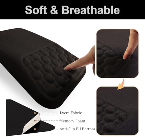Ospelelf Keyboard Wrist Rest Ergonomic Mouse Pad with Wrist Rest, Arm Wrist Rest for Computer, Office and Gaming,Black