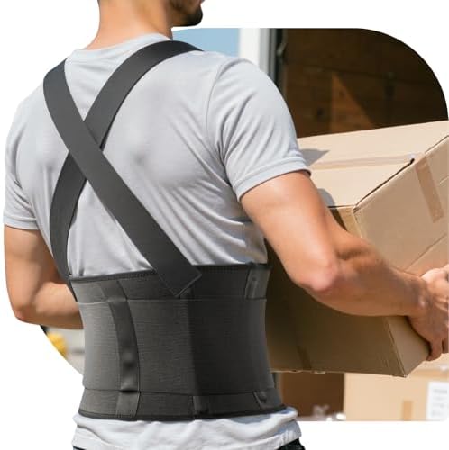 Work Back Brace for Men & Women, Adjustable Lower Back Support Belt