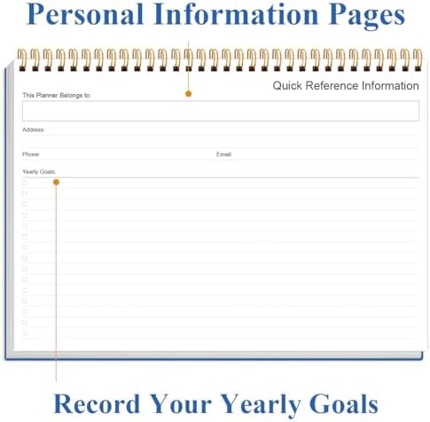Weekly Productivity Planner - 8" x 11" Dashboard Desk Pad/Planner, Habit Tracker, Spiral Undated Weekly Planner for Office/School/Home, 54 Weeks, Blue