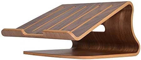 SAMDI Wood Laptop Stand for Desk,Laptop Holder Stand,Wooden Cooling Computer Holder,Suitable for Most laptops Heat Dissipation Shelf (Walnut)