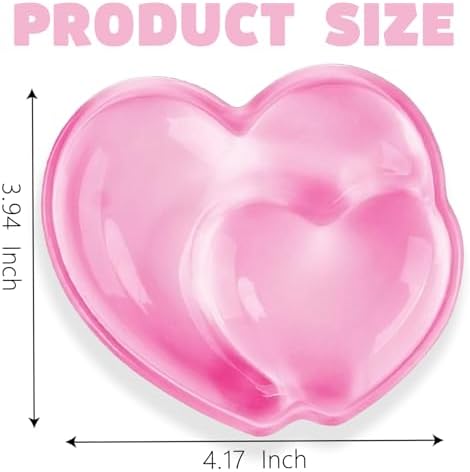 Gel Wrist Rest for Keyboard and Mouse Transparent Pink Heart Elbow Pad Cushion Ergonomic Cute Clear Cool Mouse Wrist Pad Silicone Non-Slip Support for Computer Gaming Home Office Hand Pillow