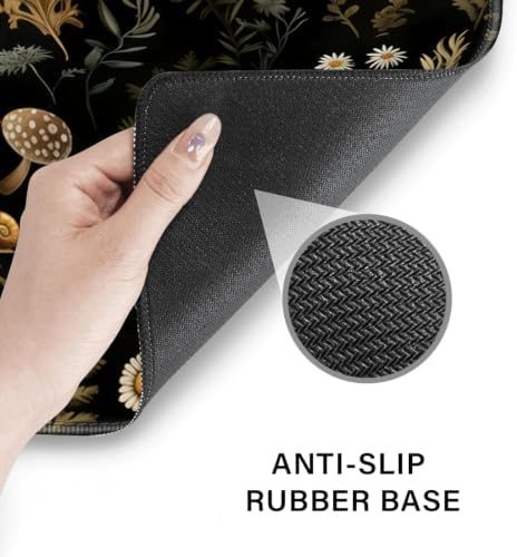 Desk Pad and Keyboard Wrist Rest, Large Mouse Pad + Keyboard Pad+Mouse Wrist Support, Non-Slip Desk Mat Protector for Office, Home 31.5×11.8 Inches Mushroom