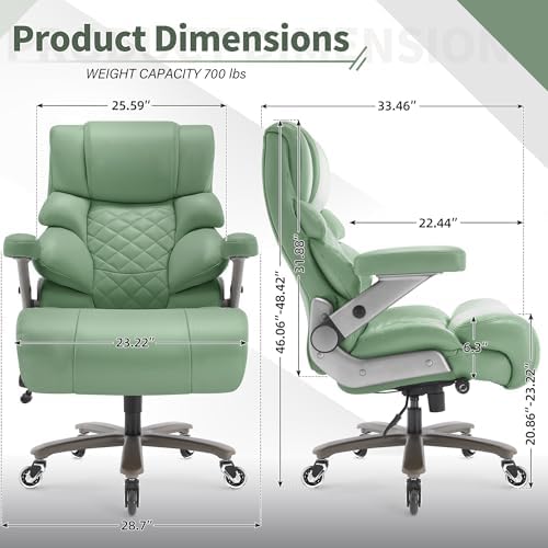 VUZI 700lbs Big and Tall Office Chair, Large Executive Leather Desk Chair