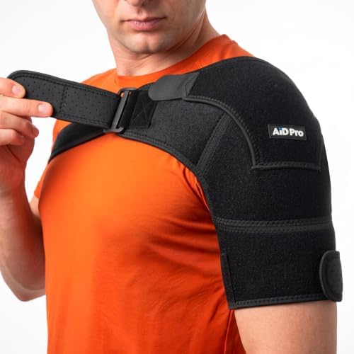 AidPRO Rotator Cuff Shoulder Brace for Men and Women Black, Universal Size