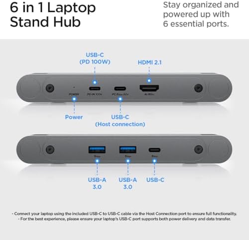 Spigen for 6-in-1 Hub Laptop Stand with Ventilation, ArcDock