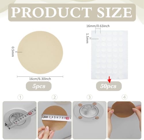 PH PandaHall 5pcs Lamp Shade Diffuser Fabric Lamp Shade Replacement with 50pcs Plastic Stickers Dazzling Proof Lampshades Spotlight Lamps Covers for Pendants Photography Light Downlight 6.3 Inch