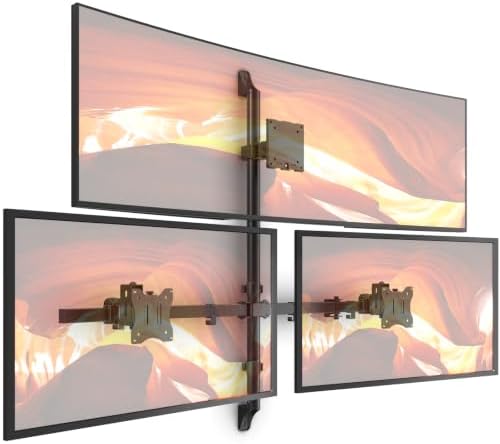 PUTORSEN Triple Monitor Wall Mount for Up to 49" Screens, Holds 44 lbs