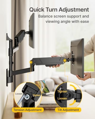 monTEK Vertical Dual Monitor Wall Mount for 17-35" Screens, 35.2 Lbs Each