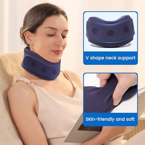 Velpeau Enhanced Neck Brace for Neck Pain and Support, Sleep Apnea, Blue XL