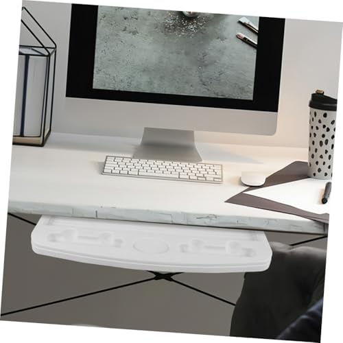 FOMIYES Desk Keyboard Tray Slide with Clamp High Load Abs Plastic Keyboard Shelf Pull for Office Desk Workspace Organizer