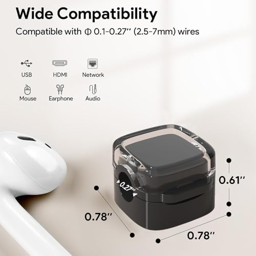 Magnetic Cable Clips, Adjustable Cord Holder Management, Adhesive Wire Keeper Organizer for Home Office Desk Phone PC Car Wall Desktop Nightstand Appliance (9-Pack Black Crystal)