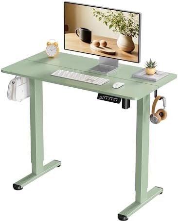 Small Electric Standing Desk, 35" Sit Stand Rising Desk