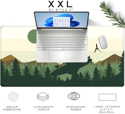 Spaceship XXL Large Gaming Mouse Pad Desk Mat Pad Non-Slip Rubber Base Desk Matt for Desktop Big Full Mousepad Computer Keyboard and Mouse Mat Extended Mouse Pad 31.5x15.7In