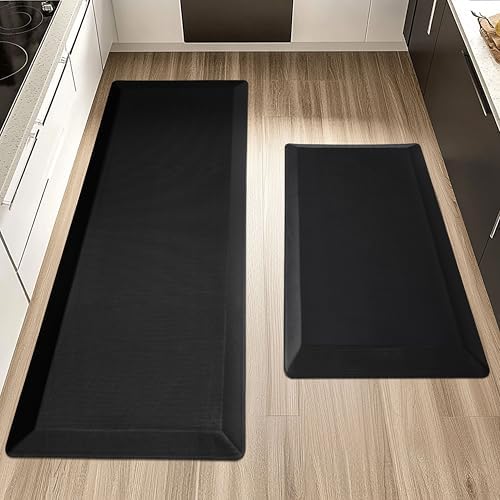 Tyrot Extra Thick Anti Fatigue Mat for Kitchen Floor, 20x32+20x48, Black
