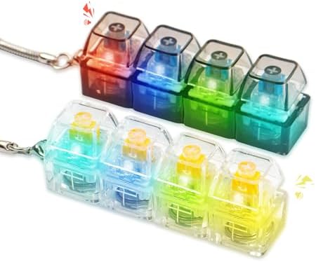 2 Pcs LED Keyboard Fidget Toy, Clicky & Creamy Fidget Clicker Keychain