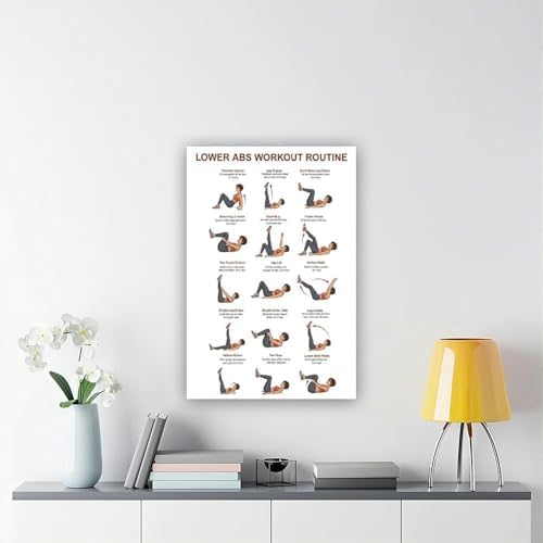 Lower Belly Abs Workout Lower Ab Exercises Core Floor Workout Chart Home Ab Core Home Gym Exercises Canvas Poster Wall Art for Living Room Bedroom Decor Unframe 16x24inch