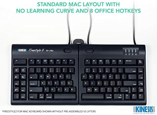 Kinesis Freestyle2 Ergonomic Keyboard w/ V3 Lifters for Mac (9" Separation)