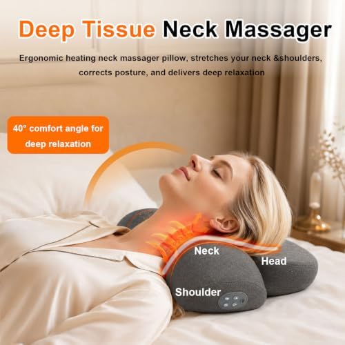 Cordless 3-in-1 Rechargeable Heated Neck Massager Pillow
