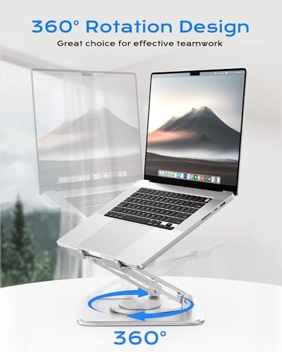 LOXP Adjustable Laptop Stand, Computer Stand with 360 Rotating Base