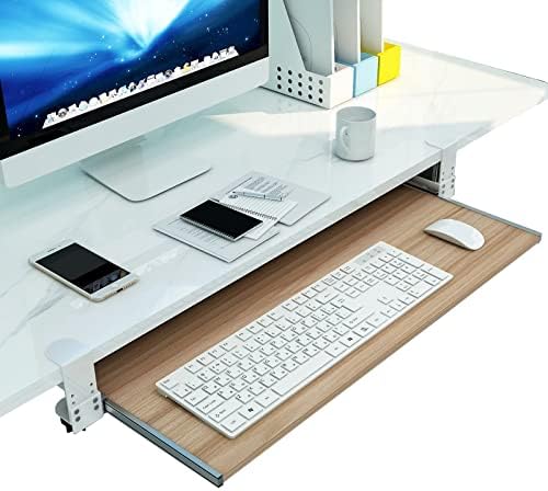 Corner Cabinet Pull Out Organizer Soft Close Swing Organizer Lazy Slide Kitchen Organizers and Storage with Close Heavy Duty Adjustable Shelf,Ergonomic Wooden Keyboard Tray with Glide Rails