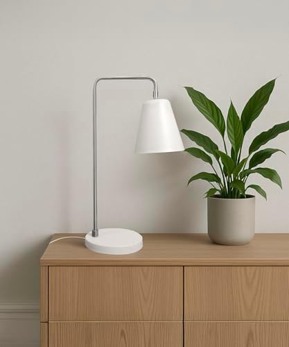HarvestLand Steady Desk Lamp, Reading Lamp for Home Office, White Silver