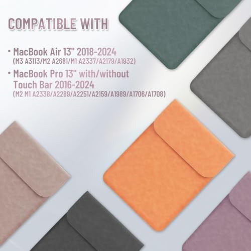 Allinside 13 inch Laptop Sleeve Case for MacBook Neo A18 Pro/MacBook Air 13 2018-2026/MacBook Pro 13 2016-2022, Waterproof PU Suede Leather Laptop Sleeve Bag Protective Vertical Case Cover, Purple