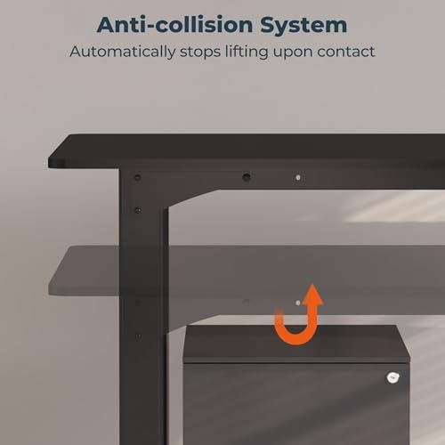 71x43'' 4 Leg L-Shape Large Standing Desk,Electric Desk for Home